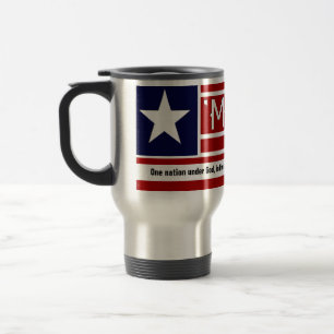 MERICA - USA-Flaggen-Form Customizeable Text Reisebecher