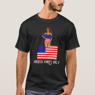 Merica Vibes Only Patriotic Women Niedlich Swimsui T-Shirt