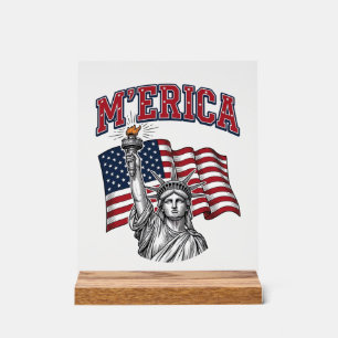 MERICA Vintage Liberty Patriotisch Acrylschild