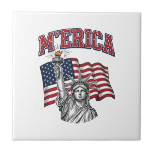 MERICA Vintage Liberty Patriotisch Fliese