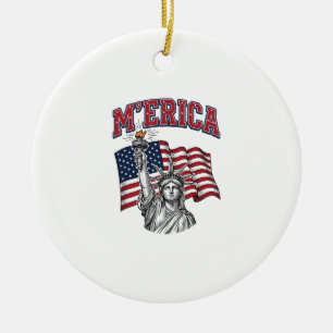 MERICA Vintage Liberty Patriotisch Keramik Ornament