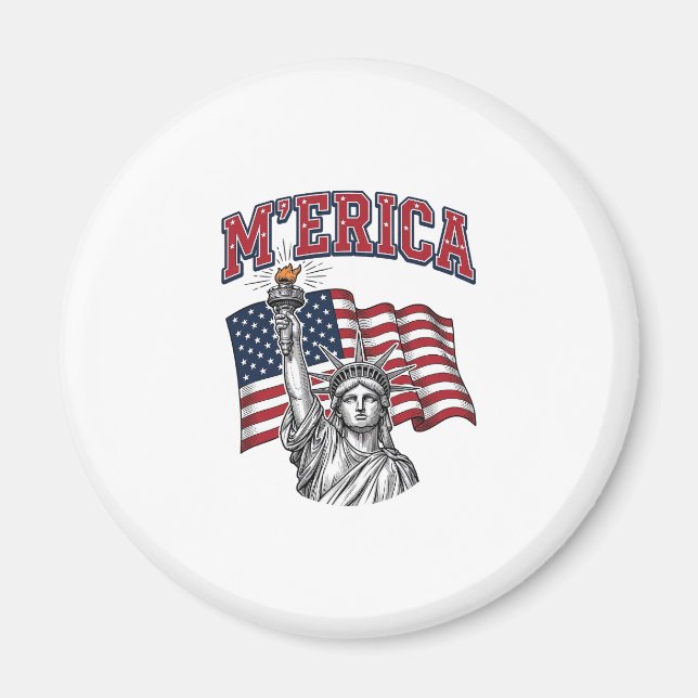 MERICA Vintage Liberty Patriotisch Magnet (Vorne)