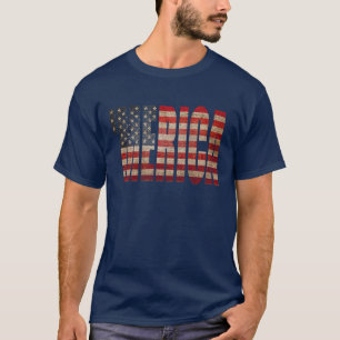 'MERICA Vintager beunruhigter US Flaggen-T - Shirt