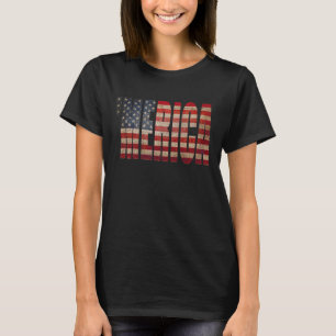 'MERICA Vintager beunruhigter US Flaggen-T - Shirt