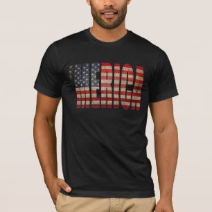 'MERICA Vintager beunruhigter US Flaggen-T - Shirt