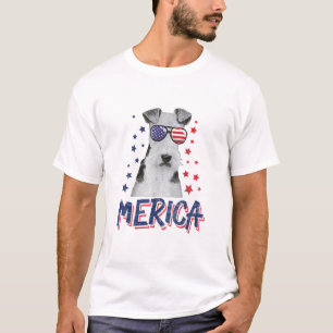 Merica Wire Fox Terrier Dog 4. Juli USA Geschenk T-Shirt