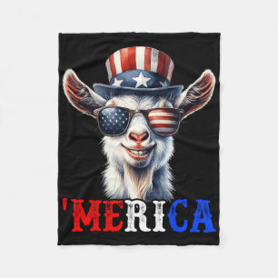 Merica Ziege Patriotic 4. Juli Funny Kids Men W Fleecedecke