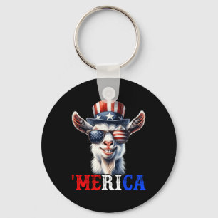 Merica Ziege Patriotic 4. Juli Funny Kids Men W Schlüsselanhänger