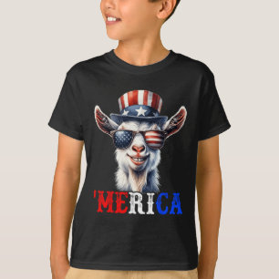 Merica Ziege Patriotisch 4. Juli Lustig Kinder Män T-Shirt