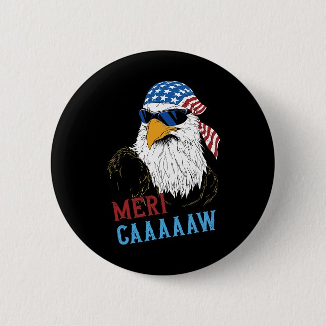 Mericaaaaw Adle Mullet 4. Juli USA Button (Vorderseite)