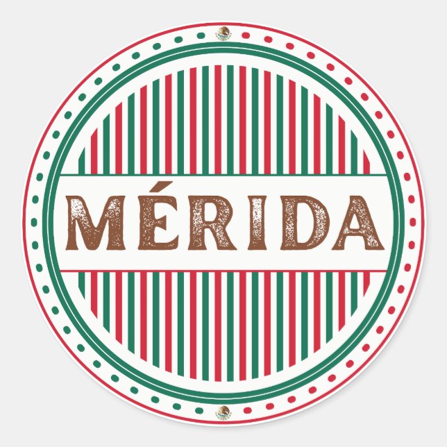 Merida City Pride Emblem – Mexican Identity Runder Aufkleber (Vorderseite)