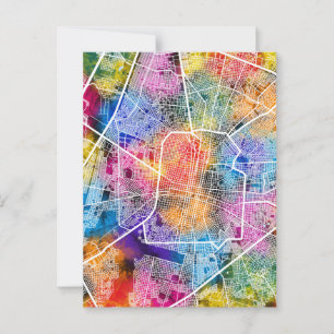 Merida Mexico City Map Postkarte