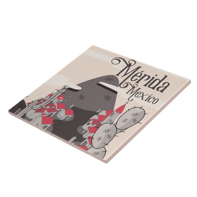 Mérida Mexiko Reiseplakat Fliese (Seite)