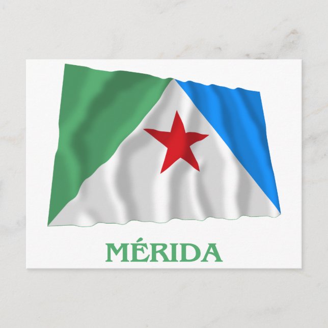 Mérida Waving Flag mit Namen Postkarte (Vorderseite)