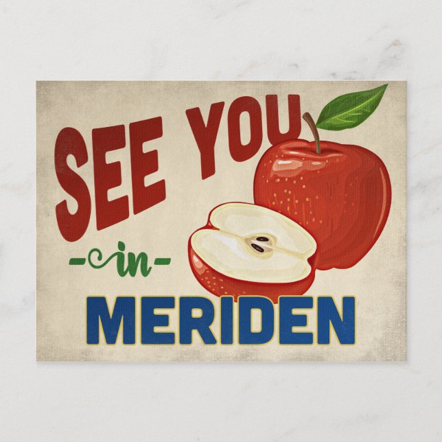 Meriden Connecticut Apple - Vintage Reise Postkarte (Vorderseite)
