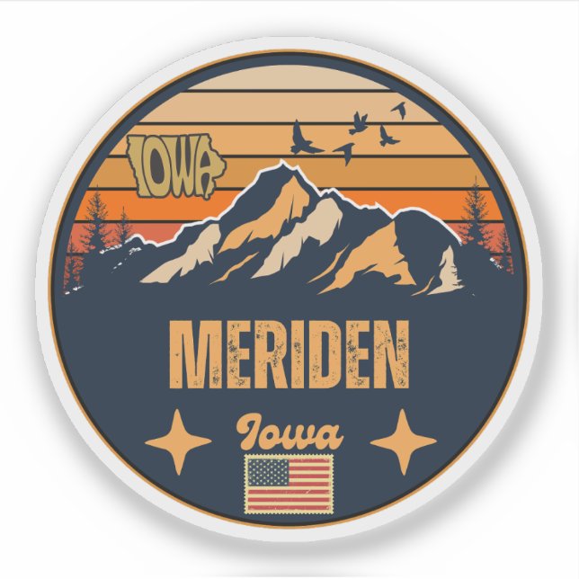 Meriden, Iowa Aufkleber (Vorderseite)