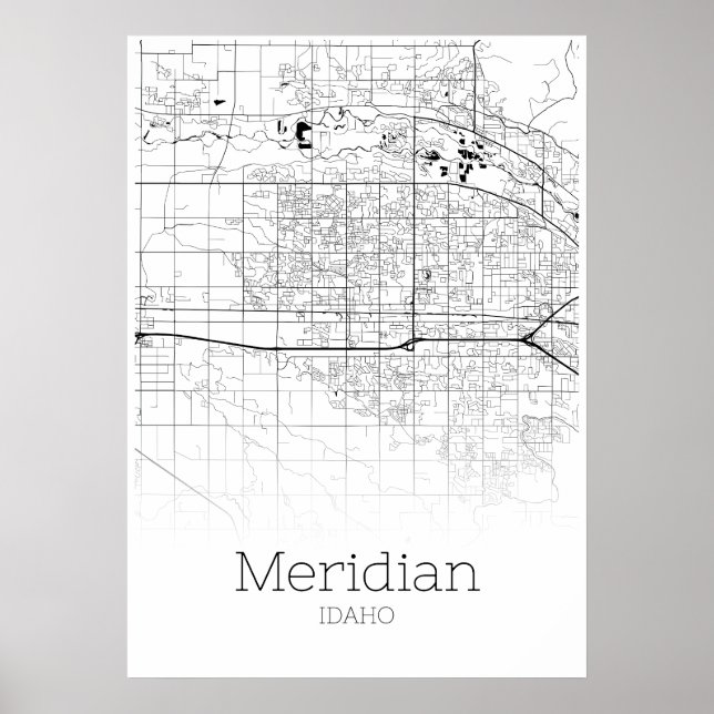 Meridian Map - Idaho - City Map Poster (Vorne)