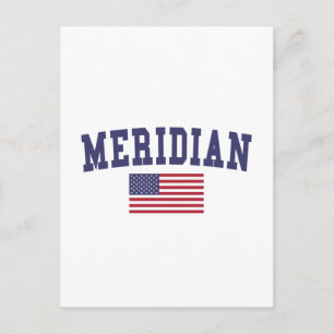 Meridian MS US-Flagge Postkarte