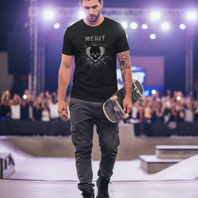Merit Skull Heart Grunge Graphic T-Shirt (Von Creator hochgeladen)
