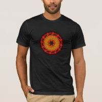 Merkaba gewundenes Mandala-Rot (Fraktal-Geometrie)