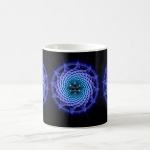 Merkaba Spiral Mandala Blue ( Fraktal Geometry) Kaffeetasse