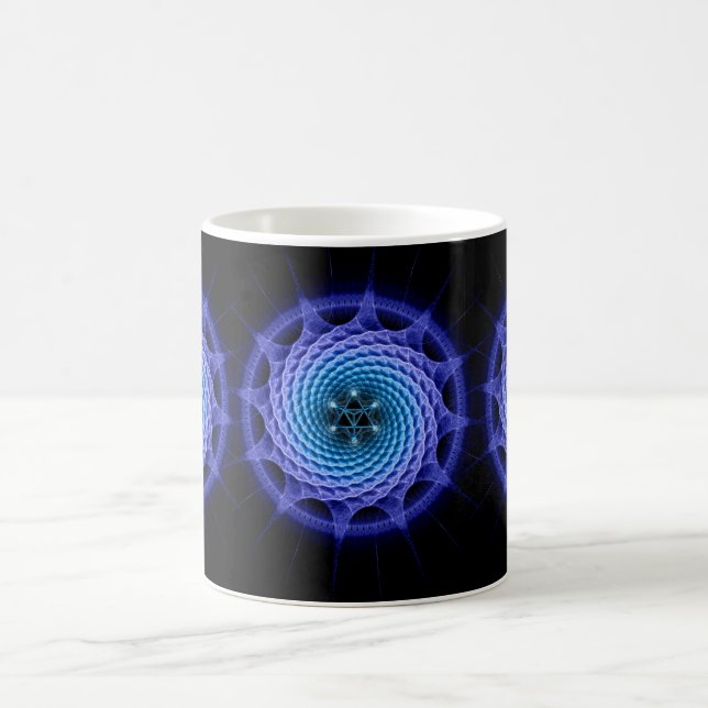 Merkaba Spiral Mandala Blue ( Fraktal Geometry) Kaffeetasse (Mittel)