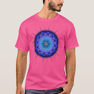 Merkaba Spiral Mandala Blue Fraktal Geometry T-Shirt