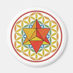 Merkaba und Blume des Lebens Magnet
