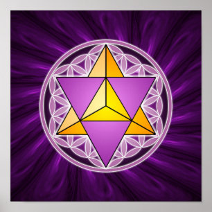 Merkaba und Blume des Lebens Poster