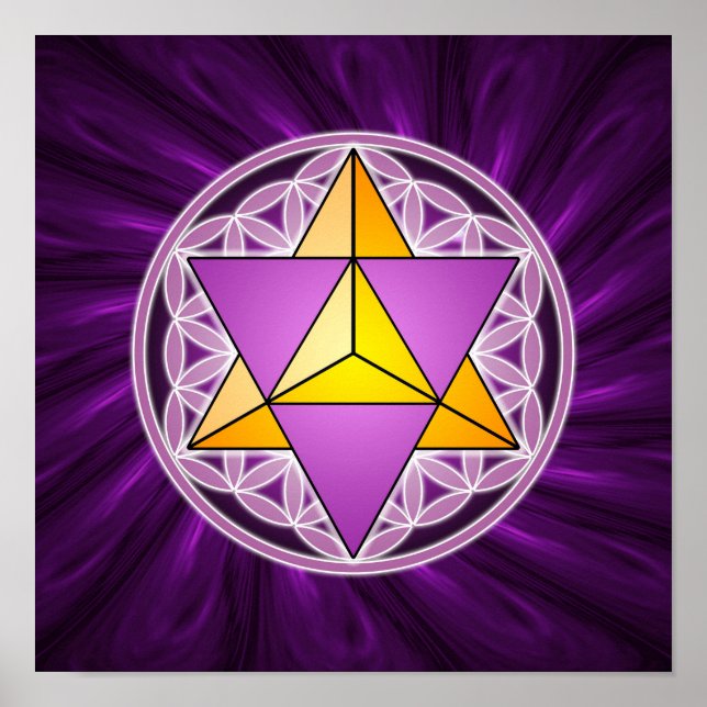 Merkaba und Blume des Lebens Poster (Vorne)