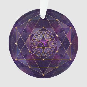 Merkabah in Blume des Lebens - Heilige Geometrie Ornament