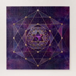 Merkabah in Blume des Lebens - Heilige Geometrie Puzzle