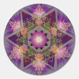 Merkabah Mandala Pattern Runder Aufkleber