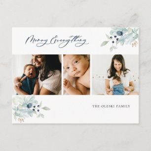 Merken Sie alles Winter botanische Foto Collage Feiertagspostkarte