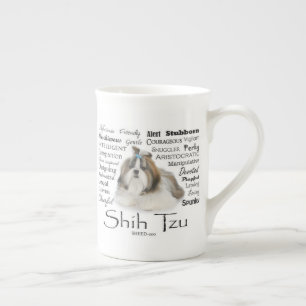 Merkmal-Knochen-China-Tasse Shih Tzu Prozellantasse
