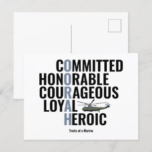 Merkmale einer Marine Postkarte