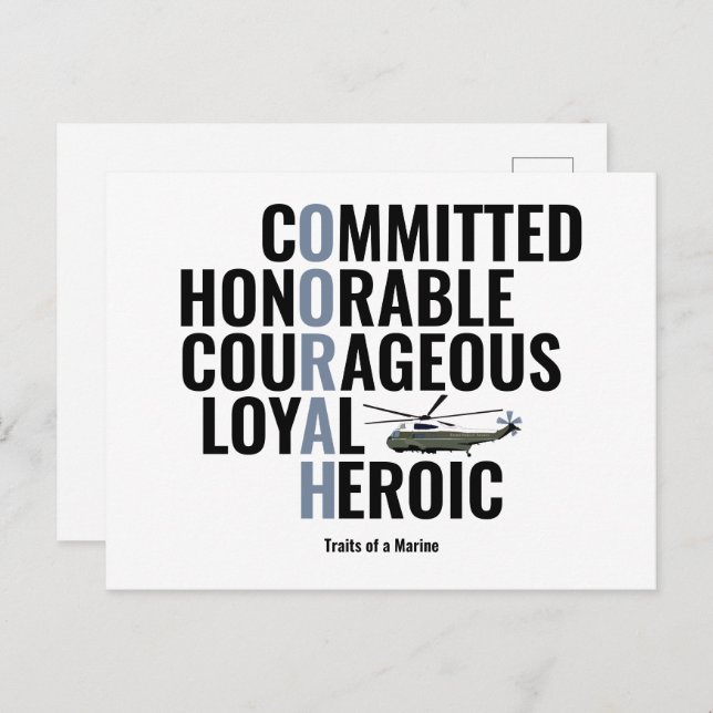 Merkmale einer Marine Postkarte (Vorne/Hinten)