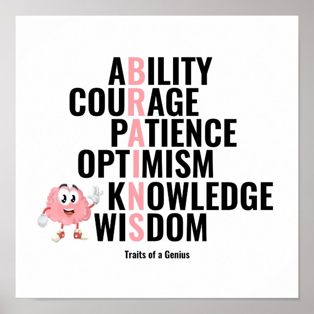 Merkmale eines Genius Poster (Vorne)