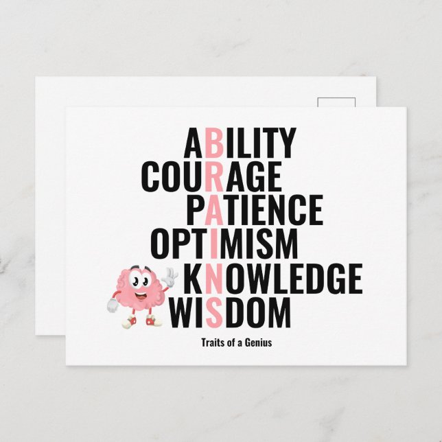 Merkmale eines Genius Postkarte (Vorne/Hinten)