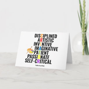 Merkmale eines Künstlers Karte