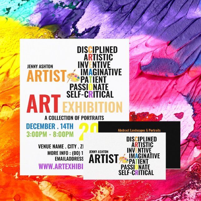 Merkmale eines Künstlers, Künstlerausstellungswerb Flyer (Von Creator hochgeladen)