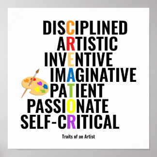 Merkmale eines Künstlers Poster