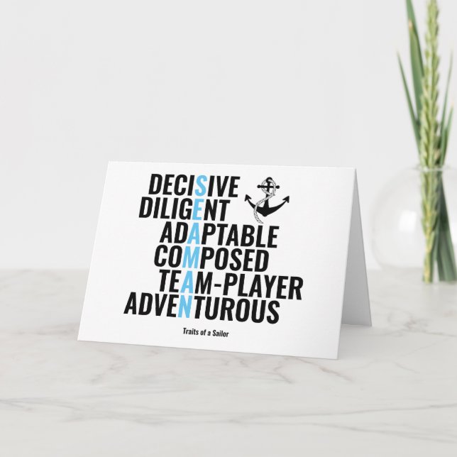 Merkmale eines Seeleuten Karte (Vorderseite)