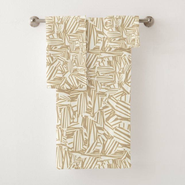 Merkmale hellbraun, beige und weiß badhandtuch set (Insitu)