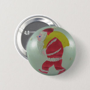 Merkur Art Glass Weihnachtsball gestrichen Santa Button