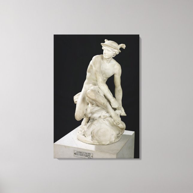 Merkur Attaching seiner Flügelsandalen, 1744 Leinwanddruck (Vorderseite)