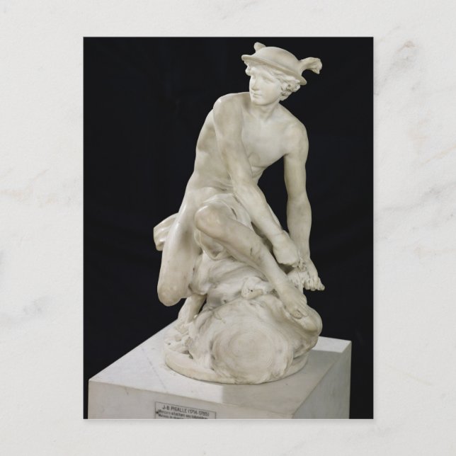 Merkur Attaching seiner Flügelsandalen, 1744 Postkarte (Vorderseite)