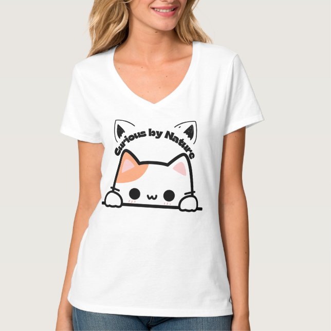 Merkwürdig von Natur - Niedliche Kawaii Cat Graphi T-Shirt (Vorderseite)