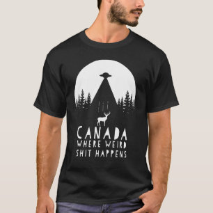 Merkwürdige Alien: Kanada Elch durch Flying Saucer T-Shirt