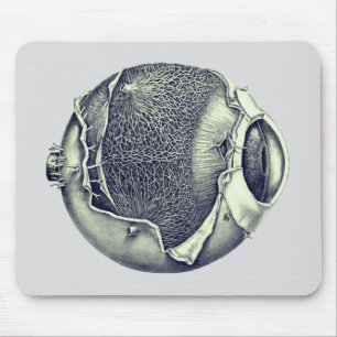 Merkwürdige Augen Zeichnung Modern Vintage Grau Mousepad